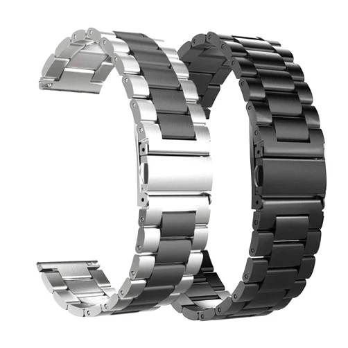 valkit Compatible with Samsung Galaxy Watch 46mm/Galaxy Watch 3 45mm Bands/Samsung Gear S3 Classic/Gear 2, 2 Pack 22mm Stainless Steel Solid Wristband Business Strap Sliver+Black for Men Women