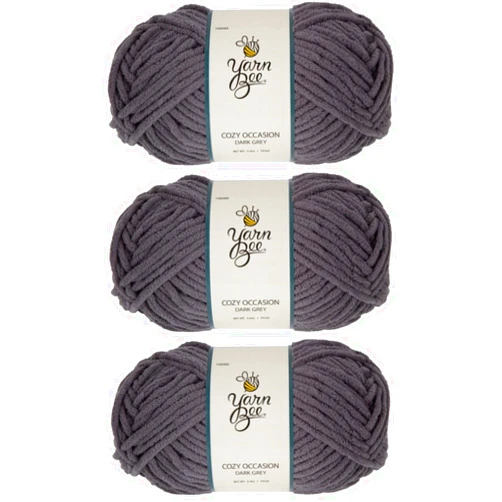 Hobby Lobby Yarn Bee Super Bulky Yarn for Crocheting & Knitting – Soft Yarn Skein – 101 Yards of 100% Polyester Yarn for Crocheting Blankets, Hats, & More – DIY Handcrafting Accessories-Set of 3