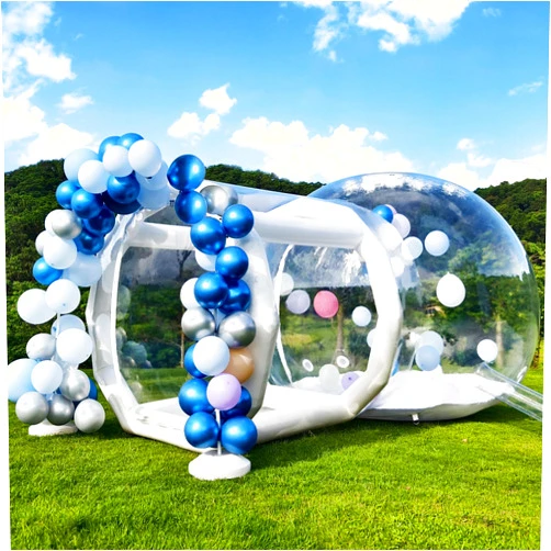Gaonala 10FT Inflatable Bubble House for Kids, Clear PVC Bubble Balloon House with Tunnel, Air Blower, 600W Air Pump Transparent Bubble House Dome Inflatable for Party, Yard Decoration