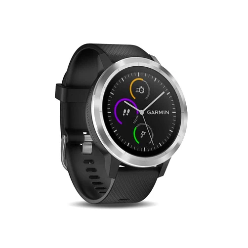 Garmin Smartwatch GARMIN Vivoactive 3 1,2in GPS Waterproof 5 ATM Glonass Black Stainless Steel (Renewed)