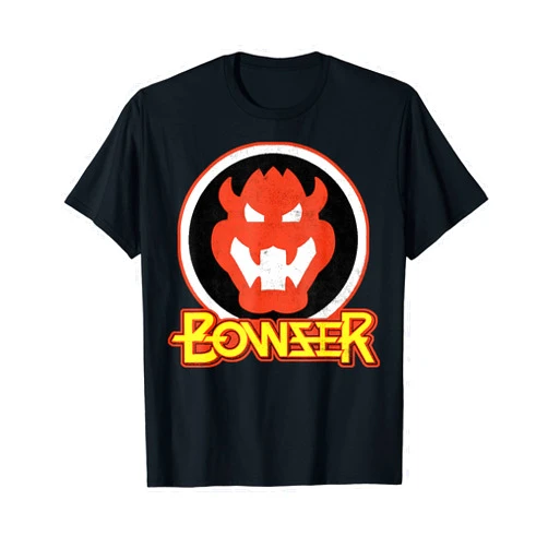 Super Mario Bowser Retro Portrait Graphic T-Shirt T-Shirt