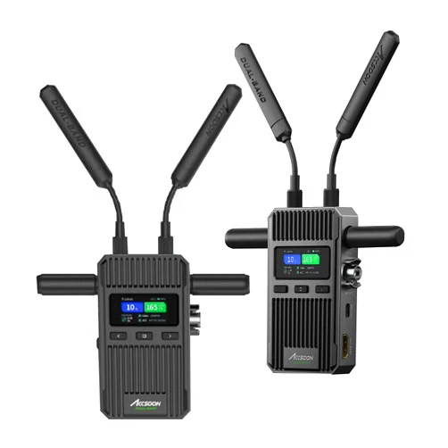 ACCSOON CineView 2 SDI Wireless Video Transmission System Transmitter&Receiver 2.4+5Ghz for Live Streaming 1080p 60fps 0.05s Latency 1500ft Range up to 4 Devices Monitoring