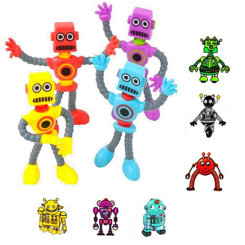 Super Secret Surprise Sack 12 Bendable Robots & 72 Kid's Temporary Robot Tattoos (Great Boys Birthday Party Favors for Kids, Goodie Bag Stuffers, Return Gifts For Kids Birthday & Robot Party Supplies)