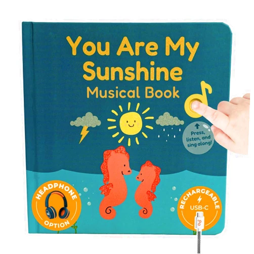 Cali's Books You Are My Sunshine Music Book Toddlers 1-3 Years Old - Nursery Rhymes Musical Book, Headphone Jack, Interactive Baby Sound Book, Singing Toy Children Girls Learning Song Toy Toddler Boys
