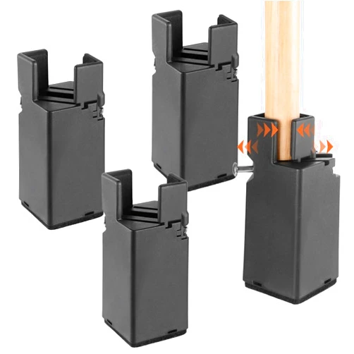 LUMINFLY Adjustable Furniture Risers, 4 Pcs Bed Risers, Couch Table Desk Leg Height Extenders, Furniture Risers with Adjustable Screw Clamp