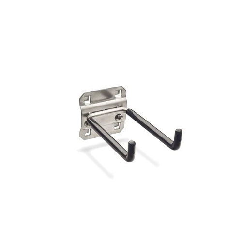 Triton Products LocHook Triton Products V62419 4 In. Double Rod 90° Bend 1/4 In. Dia. Vinyl Dipped Stainless Steel Pegboard Hook For Ss Locboard, 2 Pack