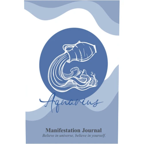 I-Claire Design Aquarius - Manifestation Journal: Manifestation journal with zodiac sign cover - 6*9 - 135 pages (45 days) – Matte