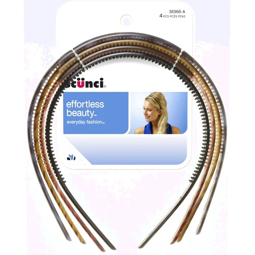 Scunci Effortless Beauty Skinny Plastic Headbands, 16-Count