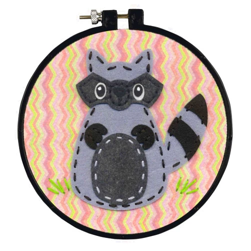 Dimensions Learn-A-Craft Felt Applique Kid's Craft, Little Raccoon