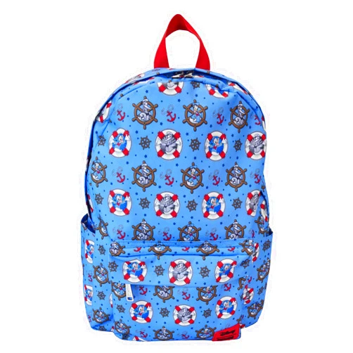 Loungefly Disney Donald Duck 90th Anniversary All-Over Print Nylon Full-Size Backpack, Blue