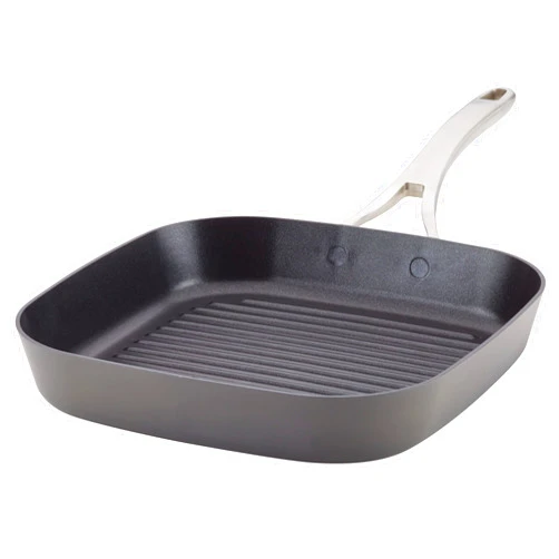 Anolon Allure Hard Anodized Nonstick Deep Square Griddle Pan/Grill, 11 Inch, Dark Gray