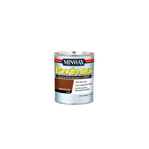 Minwax 217854444 Polyshades - Stain & Polyurethane in 1 Step, 275 VOC, 1/2 pint, Mission Oak, Gloss