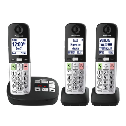 Panasonic Cordless Phone, Easy to Use with Large Display and Big Buttons, Flashing Favorites Key, Built in Flashlight, Call Block, Volume Boost, Talking Caller ID, 2 Cordless Handsets - KX-TGU433B