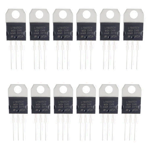 Shutao 12Pcs L7805CV IC Positive Voltage Regulator Output 5V 1.5A L7805 Three-Terminal Regulator 3Pin for Regulated Limiting Circuit Communication Integrated Circuits