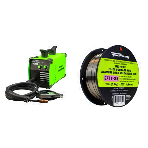 Forney Easy Weld 261, 140 FC-i MIG Welder, 120V, Green & 42300 Flux Core Mig Wire, Mild Steel E71TGS.030-Diameter, 2-Pound Spool
