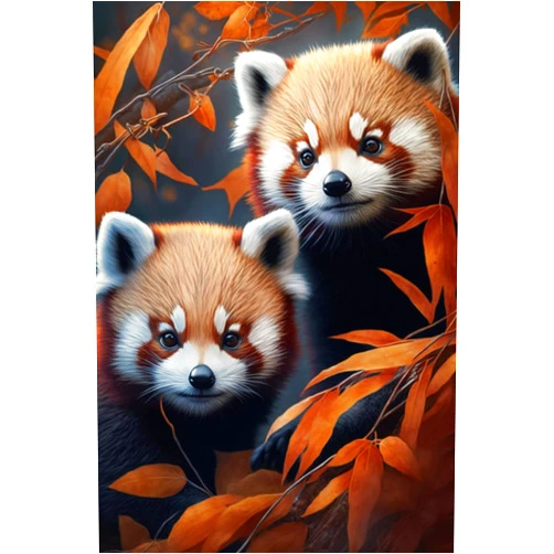 Spesdke 5D Adult Diamond Painting, Maple Leaf Red Panda Diamond Painting Kits, Suitbale for Beginners and Children Handmade DIY Holiday Gift or Room Decor and Clubs Decor 12x16inch