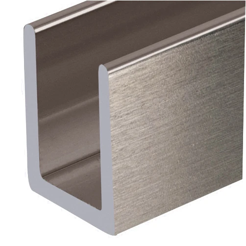 CRL Brushed Nickel Frameless Shower Door Aluminum Deep U-Channel for 3/8