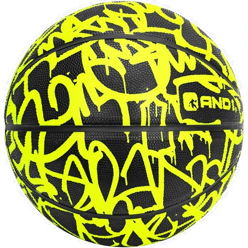 AND1 Fantom Graffiti Rubber Basketball - Streetball for Indoor and Outdoor Use, Deep Channel Construction and Durability