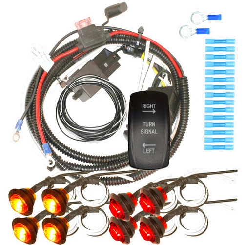MCSADVENTURES Universal ATV UTV Rocker Switch Turn Signal Kit (Vertical: Non-Backlit, Amber)
