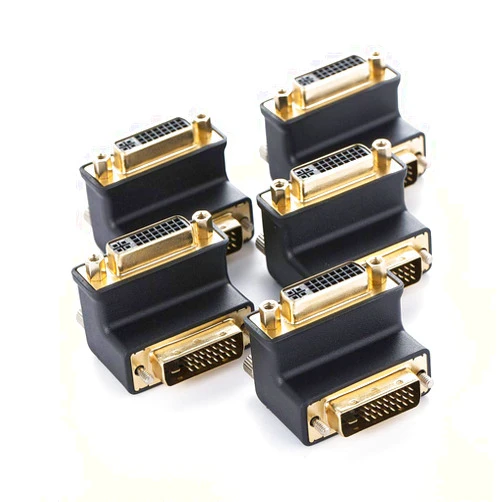 Arnorin DVI-I Female to DVI-D Male Right Angle Adapter 5 Pack