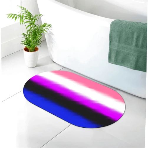 SEAEAGLE Genderfluid Pride Flag Diatomaceous Earth Bath Mat Diatomite Stone Fast Water Drying Diatom Mud Foot Pad
