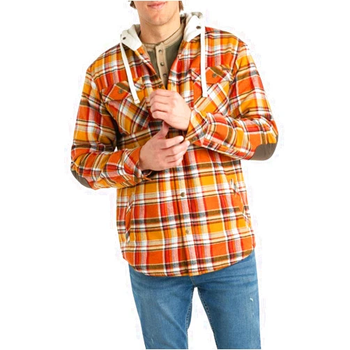 Legendary Whitetails Men's Camp Night Berber Lined Hooded Flannel Shirt Jacket