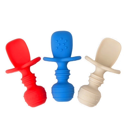 UpwardBaby Upward Baby 3 pack Silicone Baby Feeding Spoon with Anti Choke Barrier - Baby Spoons Self Feeding 6 Months, First Stage Infant Supplies and Toddler Utensils, Baby Led Weaning Soft-Tip Training Spoon