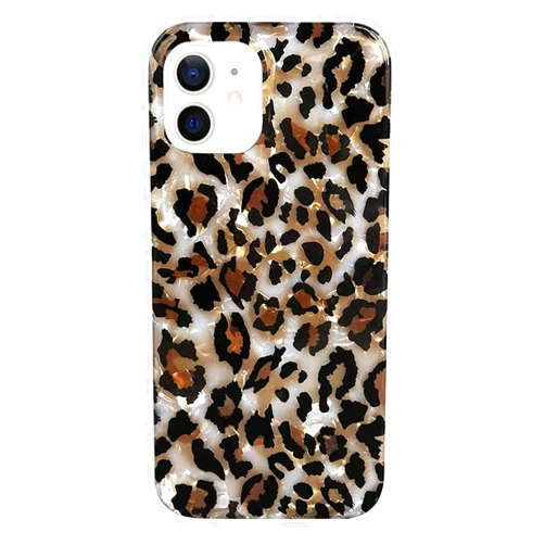 J.west Case Compatible with iPhone 11 6.1-inch, Luxury Sparkle Translucent Clear Leopard Cheetah Print Pearly Design Soft Silicone Slim TPU Protective Phone Case Cover for Girls Women (Bling)