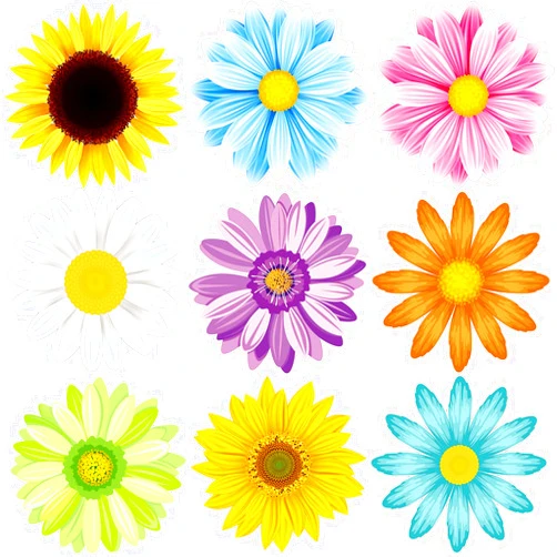 Censen 63 Pieces Sun Flower Cutouts Creative Springtime Flowers Wall Decals Bulletin Board Set Paper Flowers Decorations for Wall Summer Bulletin Board Decorations for Classroom School Birthday Party