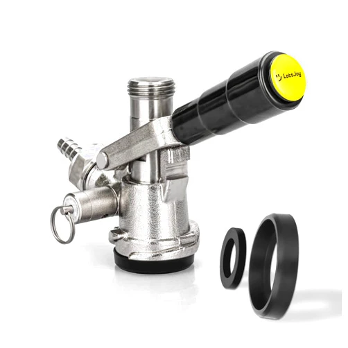 LotsJoy Keg Coupler D System, D Style Keg Taps For Beer US Sankey Keg Tap, 304 Stainless Steel Probe Brass Body G5/8 Nuts Beer Tap
