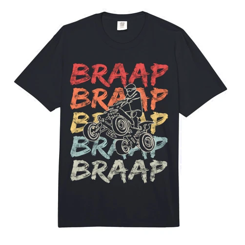 Retro Quad Biking Gift Idea For Men Women Kids Vintage Braap Quad Biker Gift I ATV Four Wheeler Quad Bike Comfort Colors Adult Heavyweight T-Shirt