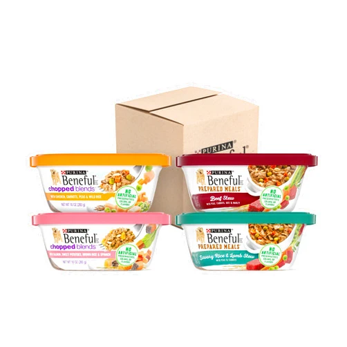 Beneful Purina Beneful Wet Dog Food Variety Pack, Prepared Meals & Chopped Blends - (16) 10 oz. Tubs