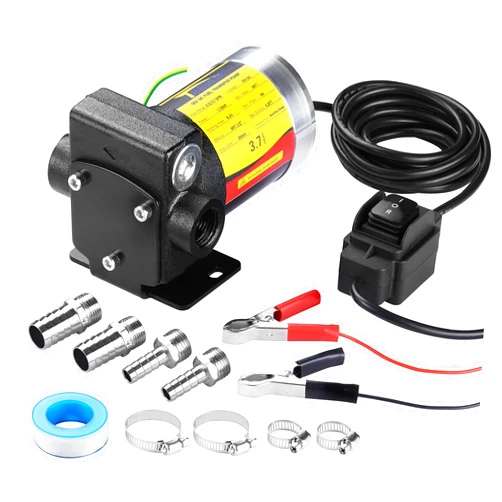TRUPOW 12V DC Self-priming Gasoline Fuel Oil Transfer Pump with Reversible Pumping for Gasoline Diesel Kerosene & More