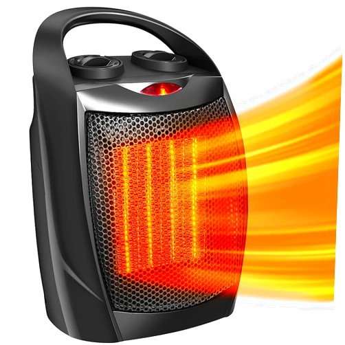 Antarctic Star Space Heater,Electric Portable Heater Fan for Indoor Use 750W/1500W ETL Certified Ceramic Small Mini Heater with Thermostat, Home Dorm Office Desktop and kitchen,Black