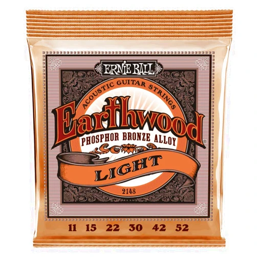 Ernie Ball Earthwood Light Phosphor Bronze Acoustic Guitar Strings, 11-52 Gauge (P02148)