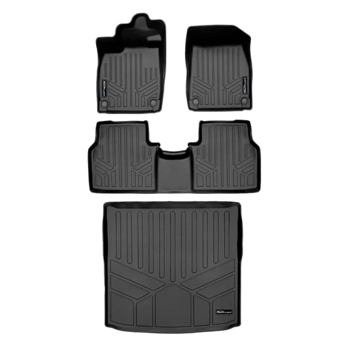 SMARTLINER Custom Fit All Weather 2 Row Floor Mats and Cargo Liner Set Compatible with 2022-2025 Audi Q4 e-tron