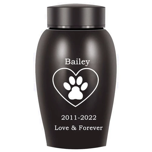 Yoinnt Personalized Pet Urns for Dogs Ashes, Dog Cat Urns for Ashes, Customize Pet Ashes Keepsake, Memorial Pet Urns with Paw Print, Stainless Steel Cremation Loss Pet Memorial Remembrance Gift
