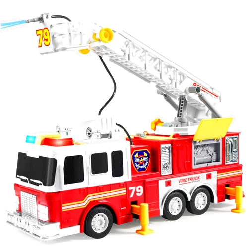 JOYIN Extra Large Fire Truck Toys for Boys Girls with 33-inch Ladder, Lights, Realistic Sirens & Button, Big Firetruck Engine for Toddlers 3+, Christmas Birthday Gift