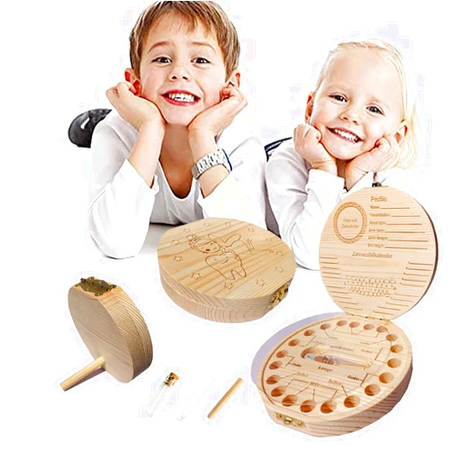ANWOLA Baby Tooth Keepsake Box,Tooth Fairy Box,Wooden Tooth Box ,Baby Keepsake Storage Box,Tooth Saver,Tooth Holder for Kids Teeth,Tooth Boxes for Lost Teeth for Kids,Newborn Baby Birthday and Shower Gift
