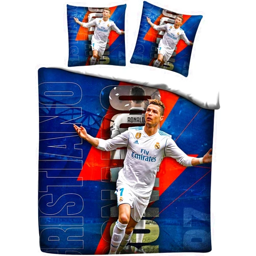 Generic Soccer Bedding Set, Football Superstar Duvet Cover 3 Set, Football Comforters Cover Quilt Covers with 2 Pillowcases for Bedroom Bedding Decor (G, Twin)