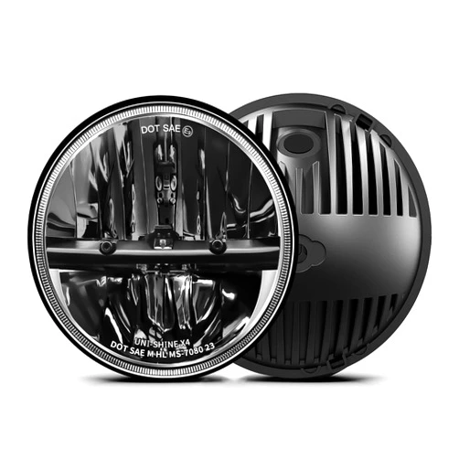 UNI-SHINE 2PCS 7-Inch LED Headlights - DOT Approved, Hi/Lo Beam, Compatible with Jeep Wrangler, Chevy, and Miata - Plug and Play