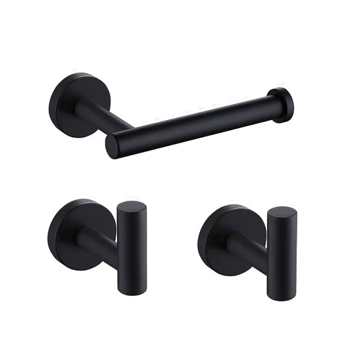 KES Bathroom Tissue Holder Paper Roll SUS 304 Stainless Steel Bathroom Towel Hook Robe Hook 2 Pack, A2175S12-BK-SL+A2164-BK-P2-SL