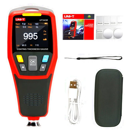UNI-T UT343D Digital Coating Thickness Gauge Meter Tester Range 0 to 1250um with USB Data Function