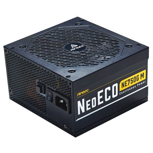 Antec NeoECO Series NE750G M, 80 Plus Gold Certified, 750W Full Modular with PhaseWave Design, Japanese Caps, Zero RPM Manager, 120 mm Silent Fan, ATX 12V 2.4 & 7-Year Warranty