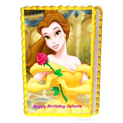 Edibleimagecaketoppers Beauty Princess Beast Party Birthday Belle Edible Cake Image 1/4 sheet