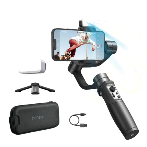 hohem iSteady Mobile Plus Kit Smartphone Gimbal Stabilizer, 3-Axis Phone Gimbal w/Fill Light, 360° Infinite Rotation, Max Payload 280g, Android and Phone Stabilizer for YouTube TikTok Video Vlogging