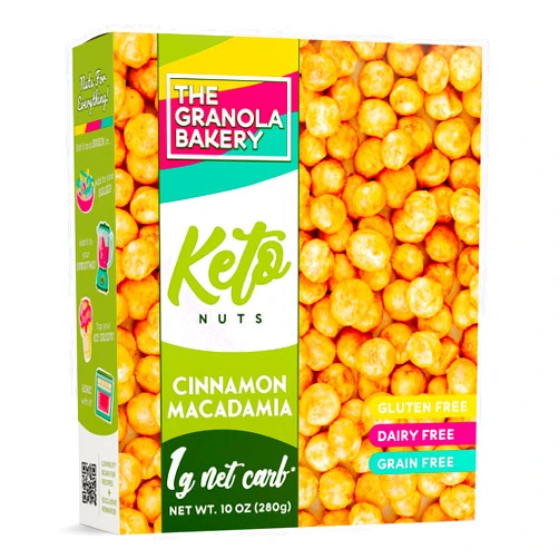 THE GRANOLA BAKERY TGB Cinnamon Macadamia Nuts | 1g Net Carb Keto Snack | Gluten Free Low Carb Candy, 10 Ounces