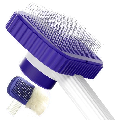 Garstor Cat brush, Cat Brush for Long or Short Haired Cats, Remove Loose Fur and Mats, Rounded Pins Reduces Painful Pulling, Not for Tangle and Curly Fur, Dark Blue