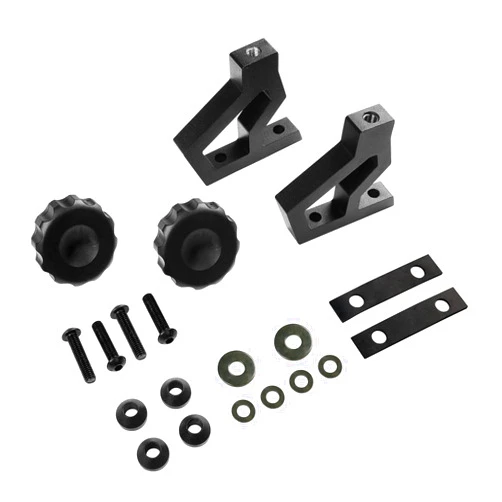 Misakomo High Lift Jack Mounting Bracket, 11586.04 Off-Road Jack Hood Mounting Bracket Kit, Compatible with Jeep Wrangler JK 2007-2018, Black Lightweight Aluminum Alloy 1 Pair