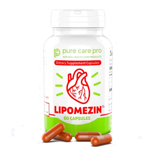 LIPOMEZIN Pure Care Pro Synergistic Cholesterol Support Blend: Red Yeast Rice, Policosanol, Grape Seed & Lespedeza – 60 Vegetarian Capsules